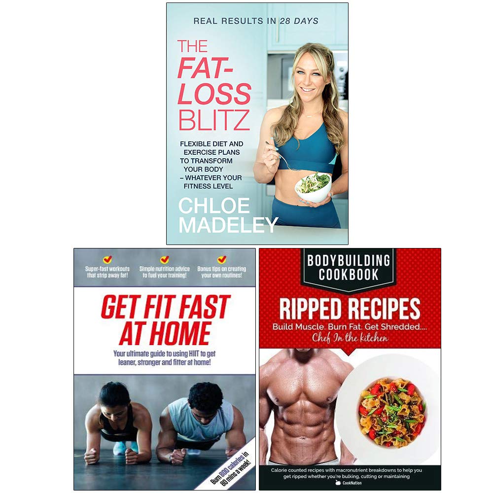 Fat Loss Blitz by Chloe Madeley, three paperback books collection set on fitness and nutrition.