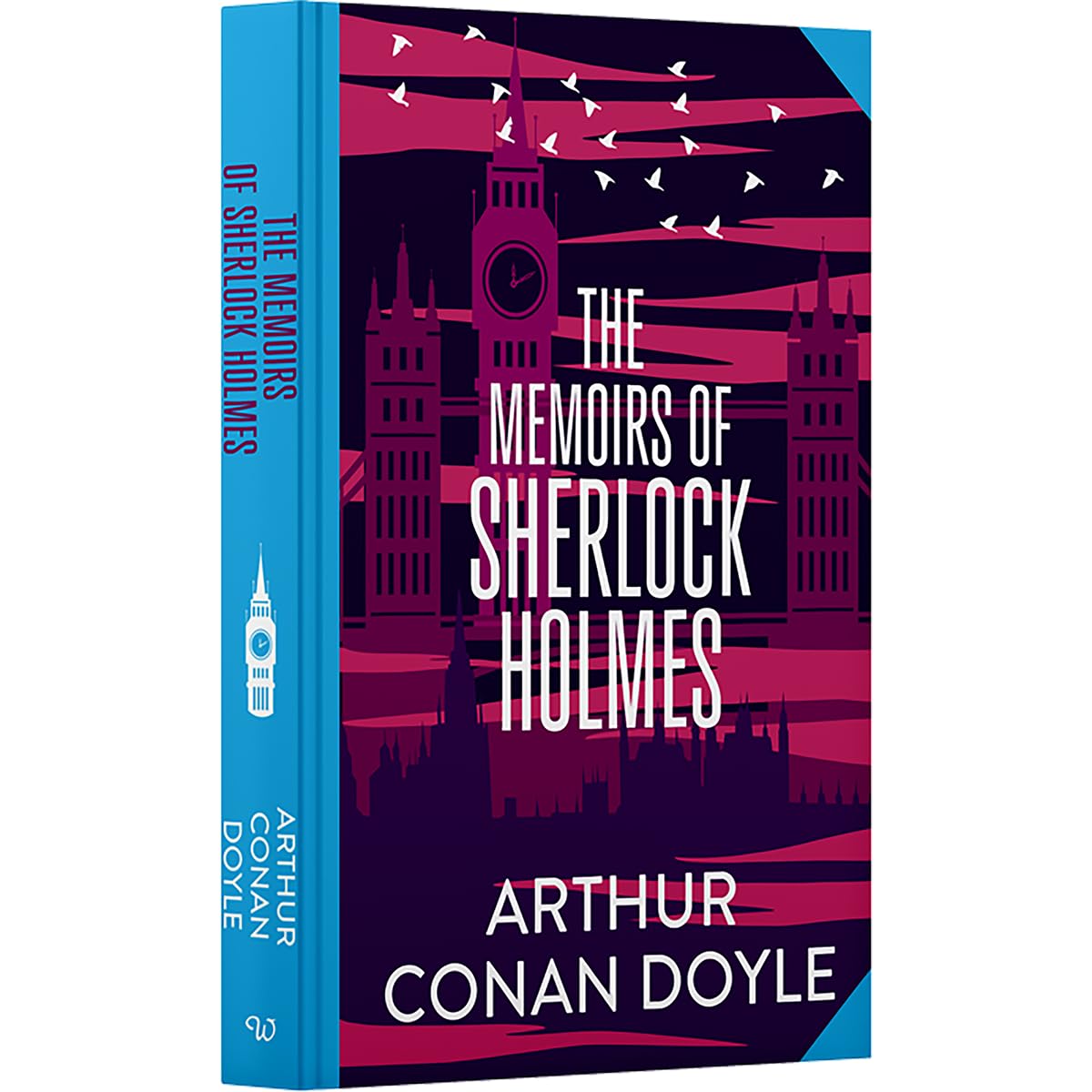 Hardback edition of "The Memoirs of Sherlock Holmes" by Arthur Conan Doyle, featuring classic fiction cover design.