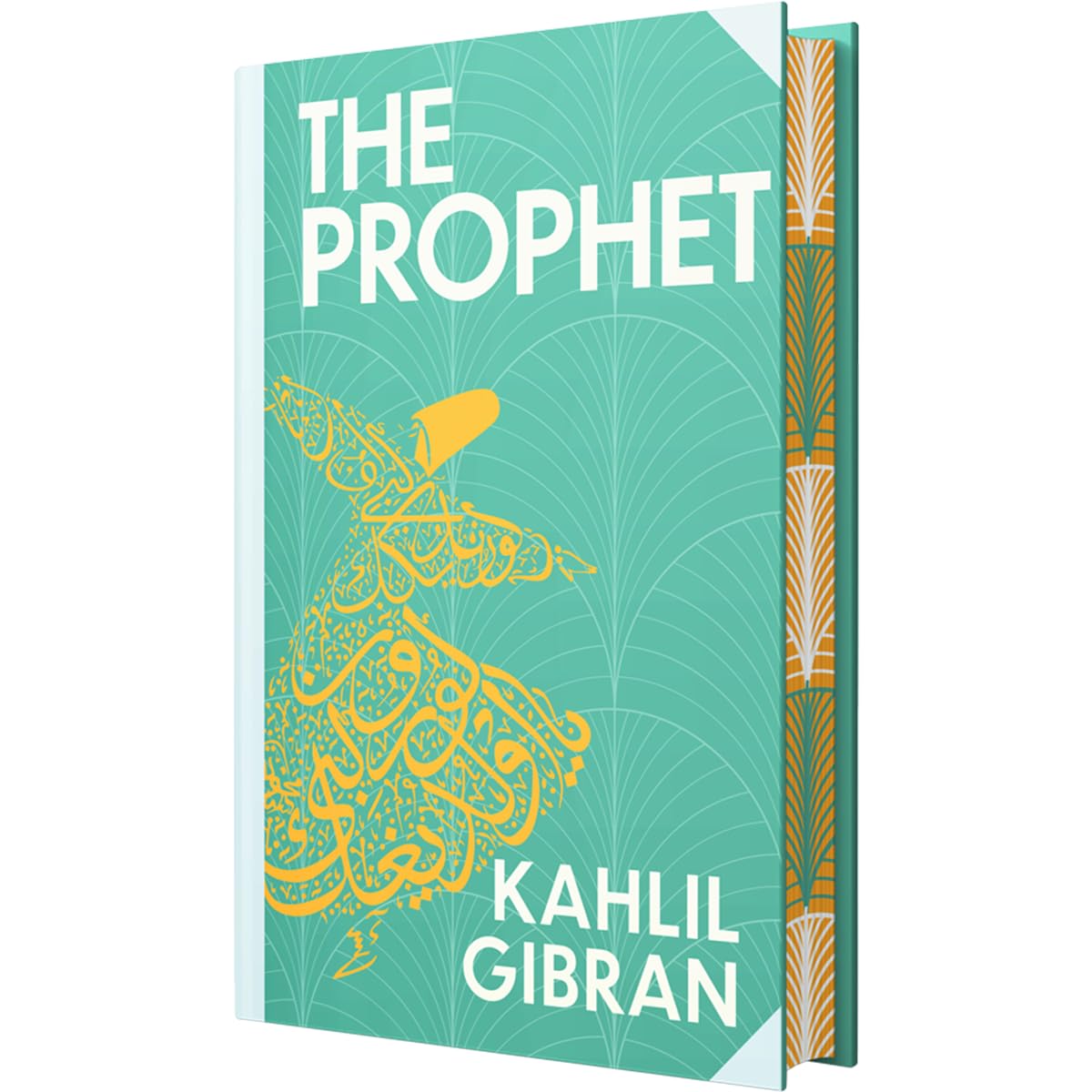 Hardback edition of "The Prophet" by Kahlil Gibran, showcasing the cover design and book details.