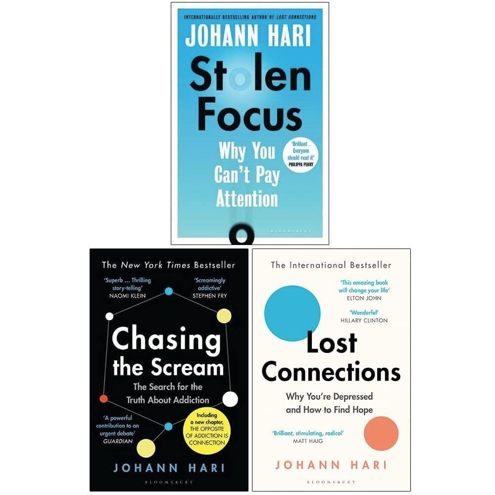 Johann Hari 3 Books Collection Set in paperback, featuring insightful non-fiction titles by Johann Hari.