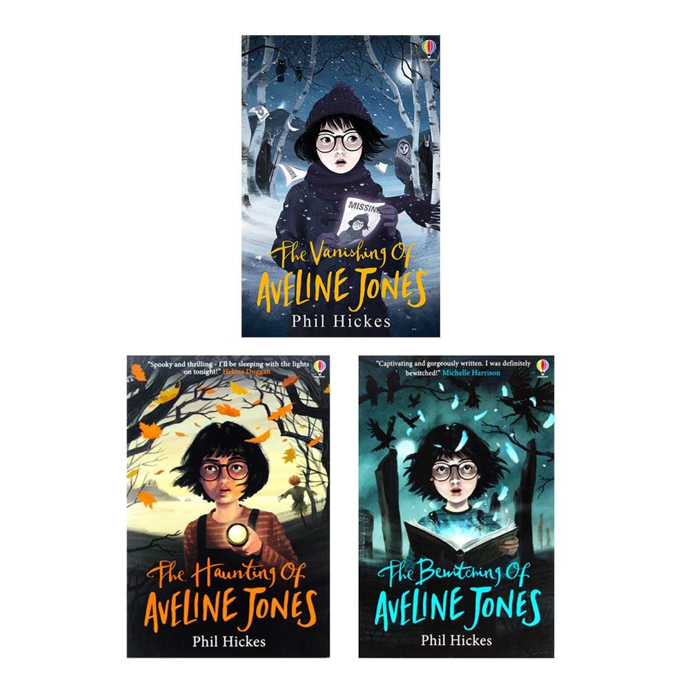 Aveline Jones Series by Phil Hickes, three paperback books for ages 9-12, featuring colorful covers and engaging illustrations.