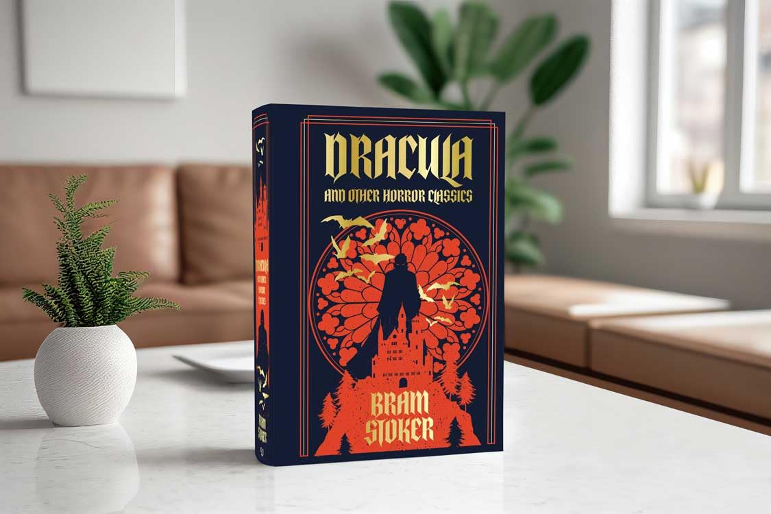 Hardback edition of "Dracula and Other Horror Classics" by Bram Stoker, featuring a classic horror-themed cover design.