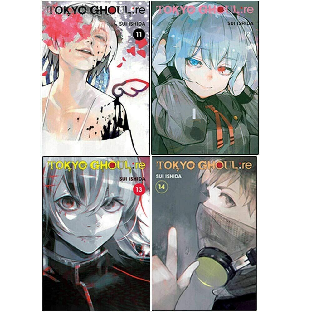 Tokyo Ghoul Re Series by Sui Ishida, 4 paperback books collection set featuring dark fantasy artwork and titles.