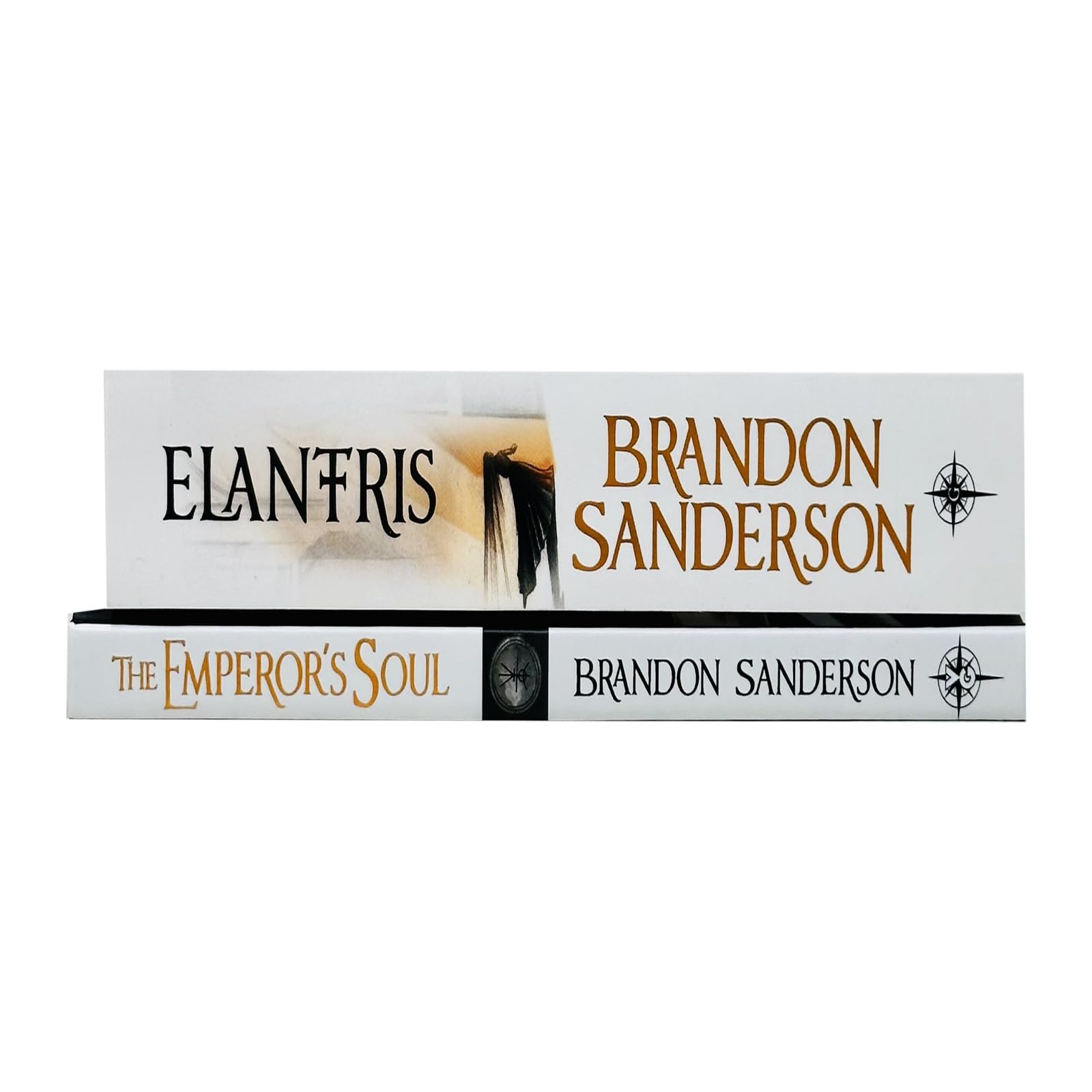 Elantris Series Collection by Brandon Sanderson, featuring two paperback books displayed together on a neutral background.