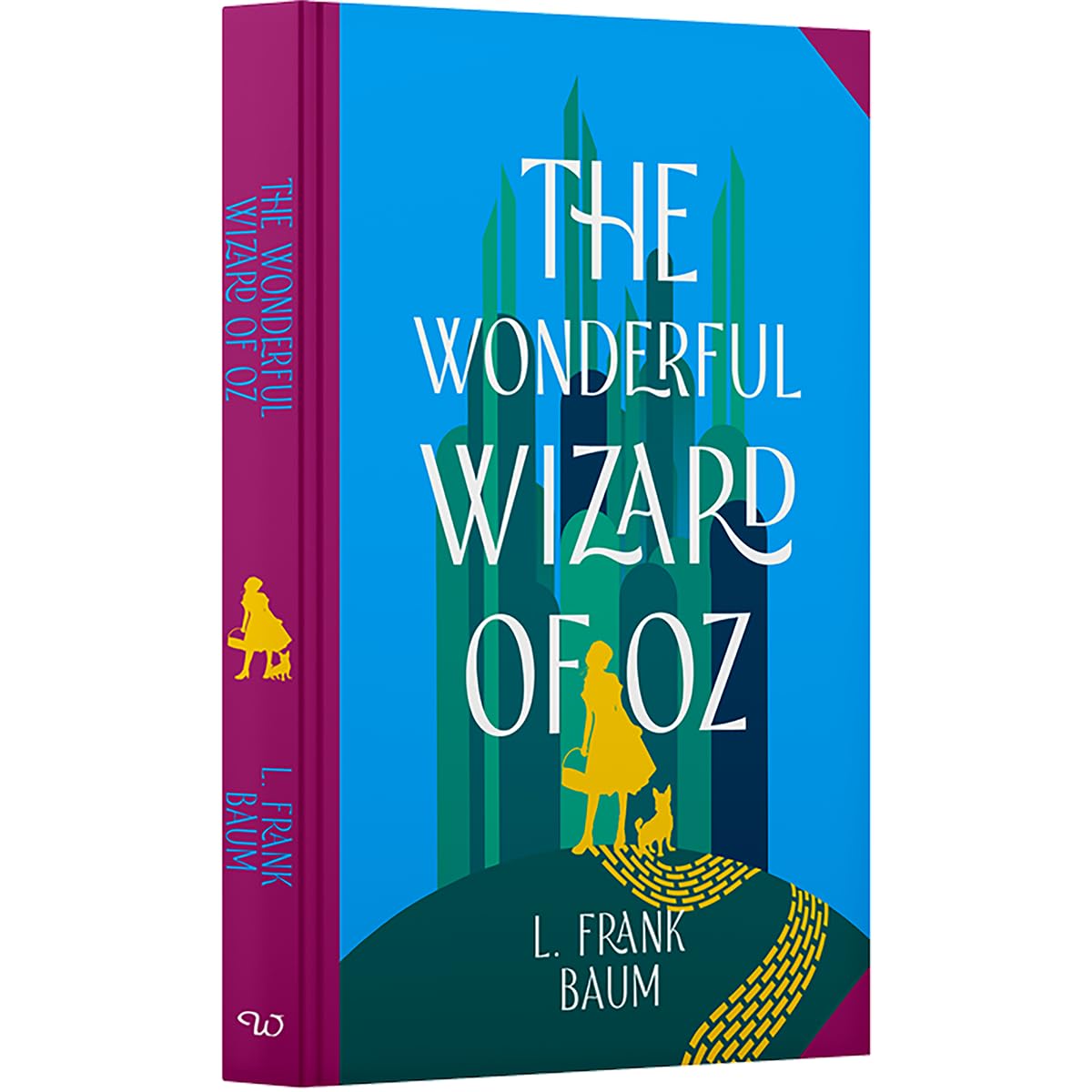 Hardback edition of "The Wonderful Wizard of Oz" by L. Frank Baum featuring a colorful cover design.