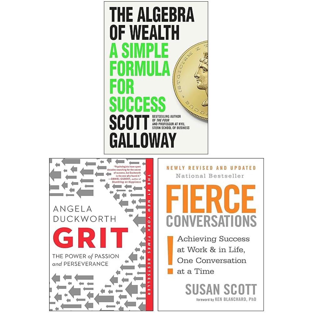 Wealth Grit 3 Books Collection Set by Various Authors in hardback, showcasing covers and spines of each nonfiction book.