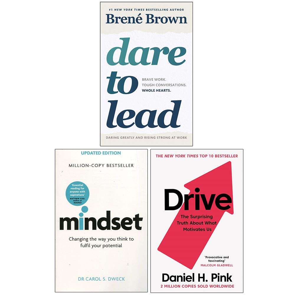 Three paperback books collection set by various authors, featuring Brené Brown's non-fiction works on a white background.