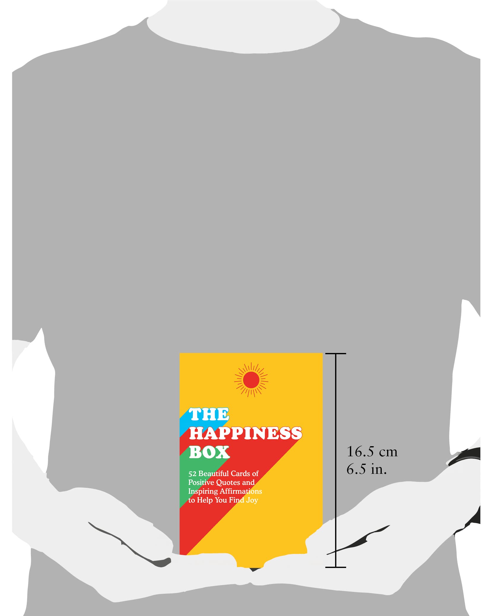 "The Happiness Box 52 Cards to Find Joy paperback by Summersdale, featuring colorful card designs and inspiring prompts."