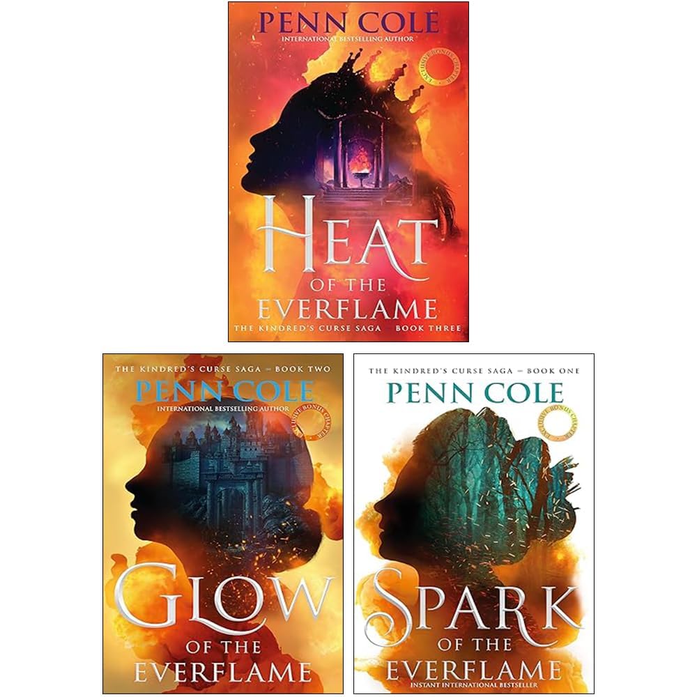 Penn Cole's The Kindred's Curse Saga book collection set, featuring three paperback fantasy fiction novels displayed together.