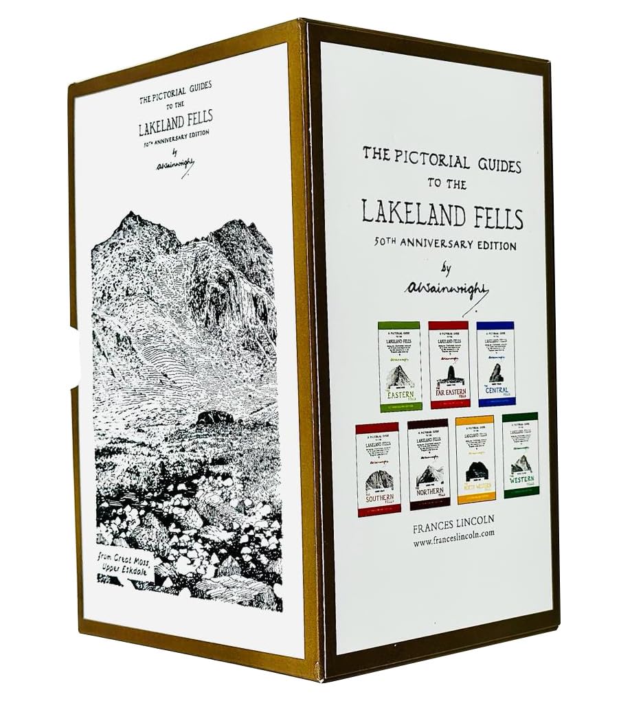 Collection of seven paperback pictorial guidebooks to Lakeland Fells by Ullswater and Birk Fell, featuring scenic landscape illustrations.