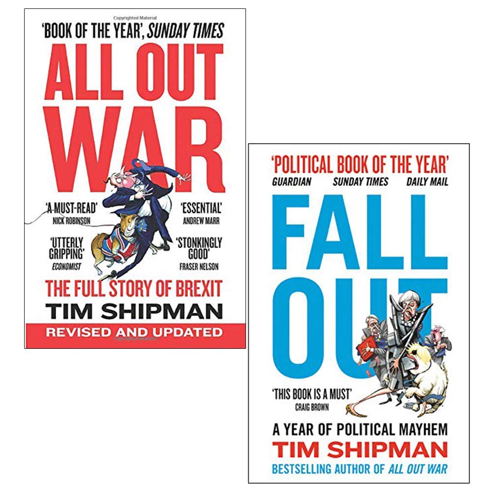 Tim Shipman Collection set of 2 paperback non-fiction books by Tim Shipman on a white background.