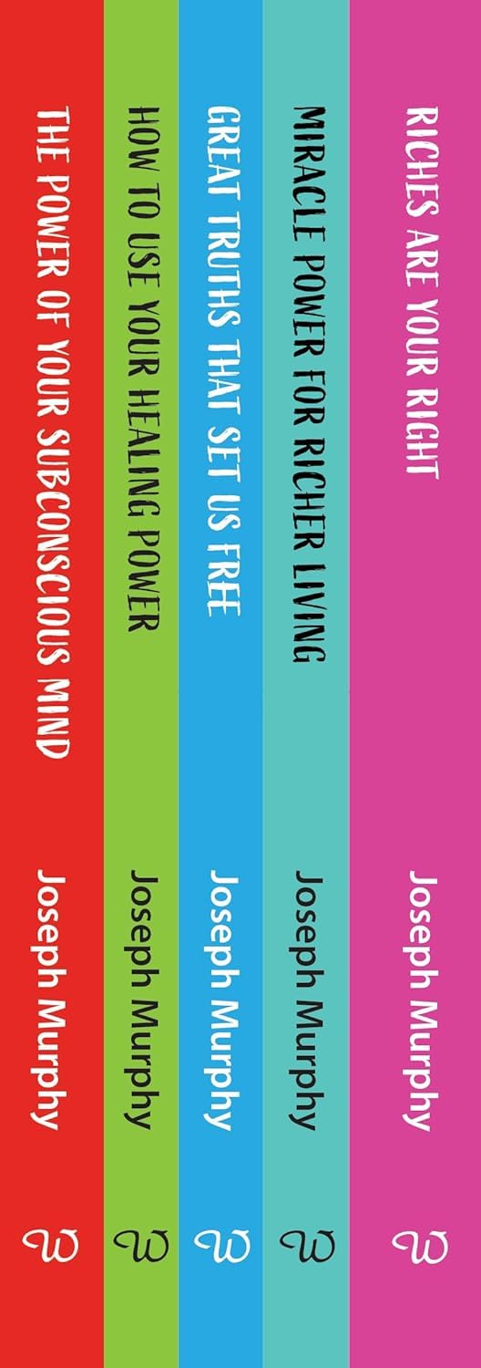 Set of five Joseph Murphy non-fiction paperback books in a collection box set, published by Wilco Book Ltd.
