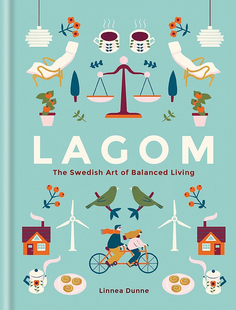 Linnea Dunne 3 Books Collection Set in hardback, featuring non-fiction titles by Meik Wiking on a wooden table.