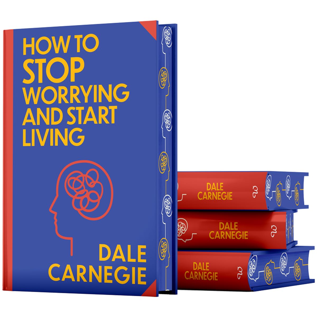 Hardback edition of "How to Stop Worrying and Start Living" by Dale Carnegie, showcasing the book cover design.