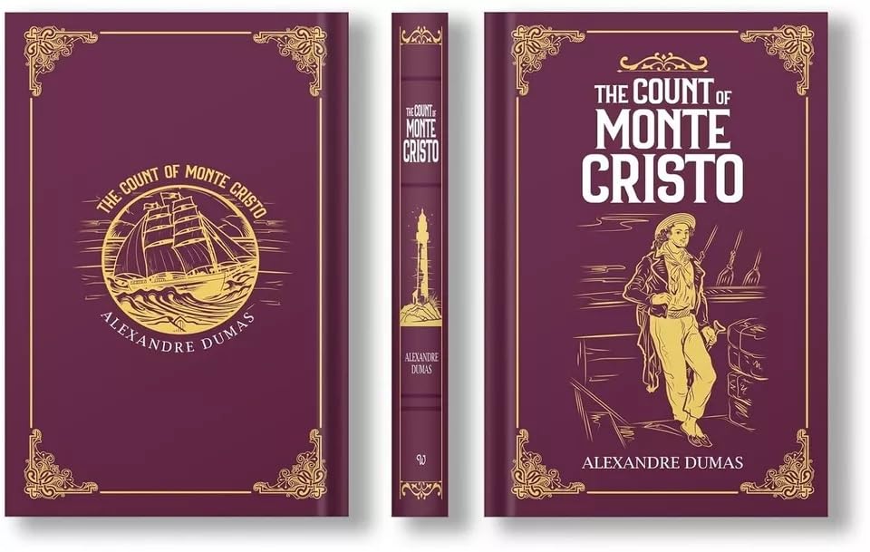 Hardback edition of The Count of Monte Cristo by Alexandre Dumas, featuring a classic cover design and rich illustrations.