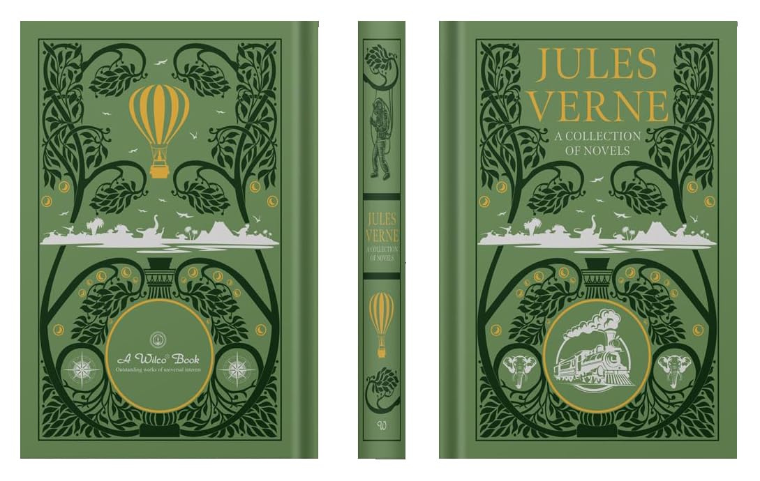 Jules Verne Collection set of 4 hardback fiction books by Jules Verne with classic cover designs displayed.