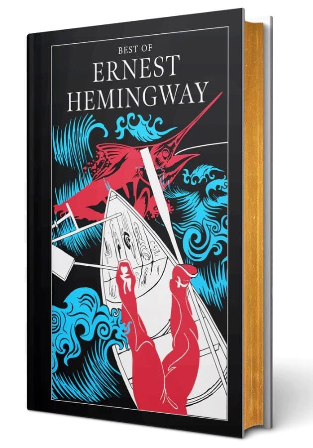 Hardcover of "Best of Ernest Hemingway" by Ernest Hemingway, featuring a classic book cover with title and author's name.