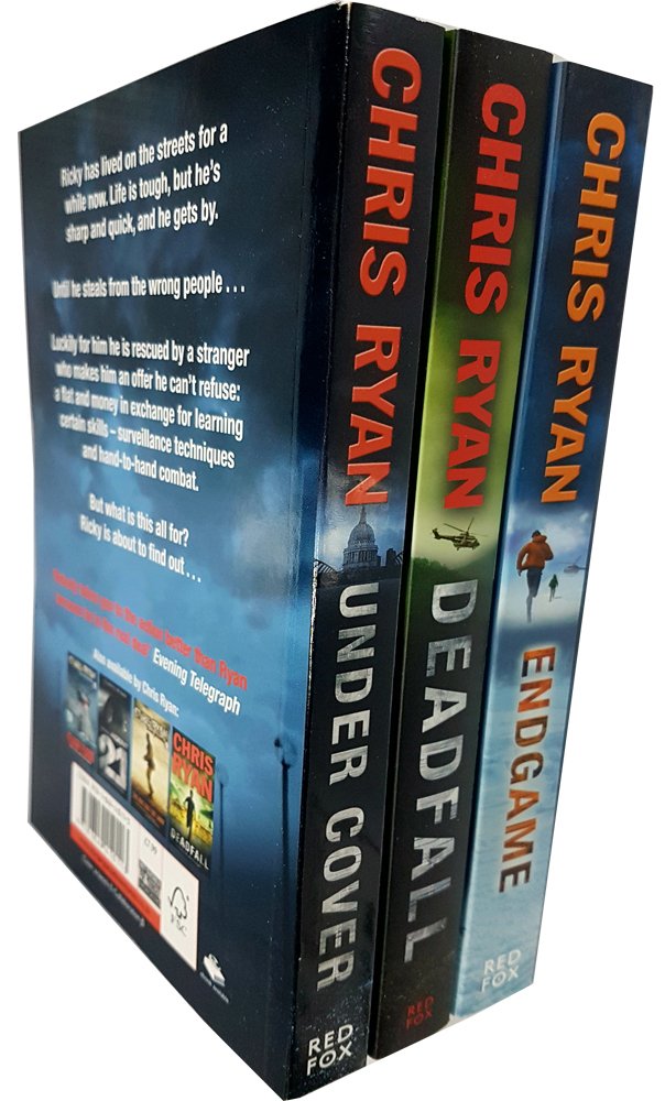 Agent 21 Series by Chris Ryan, three paperback fiction books displayed with colorful covers and spine details.