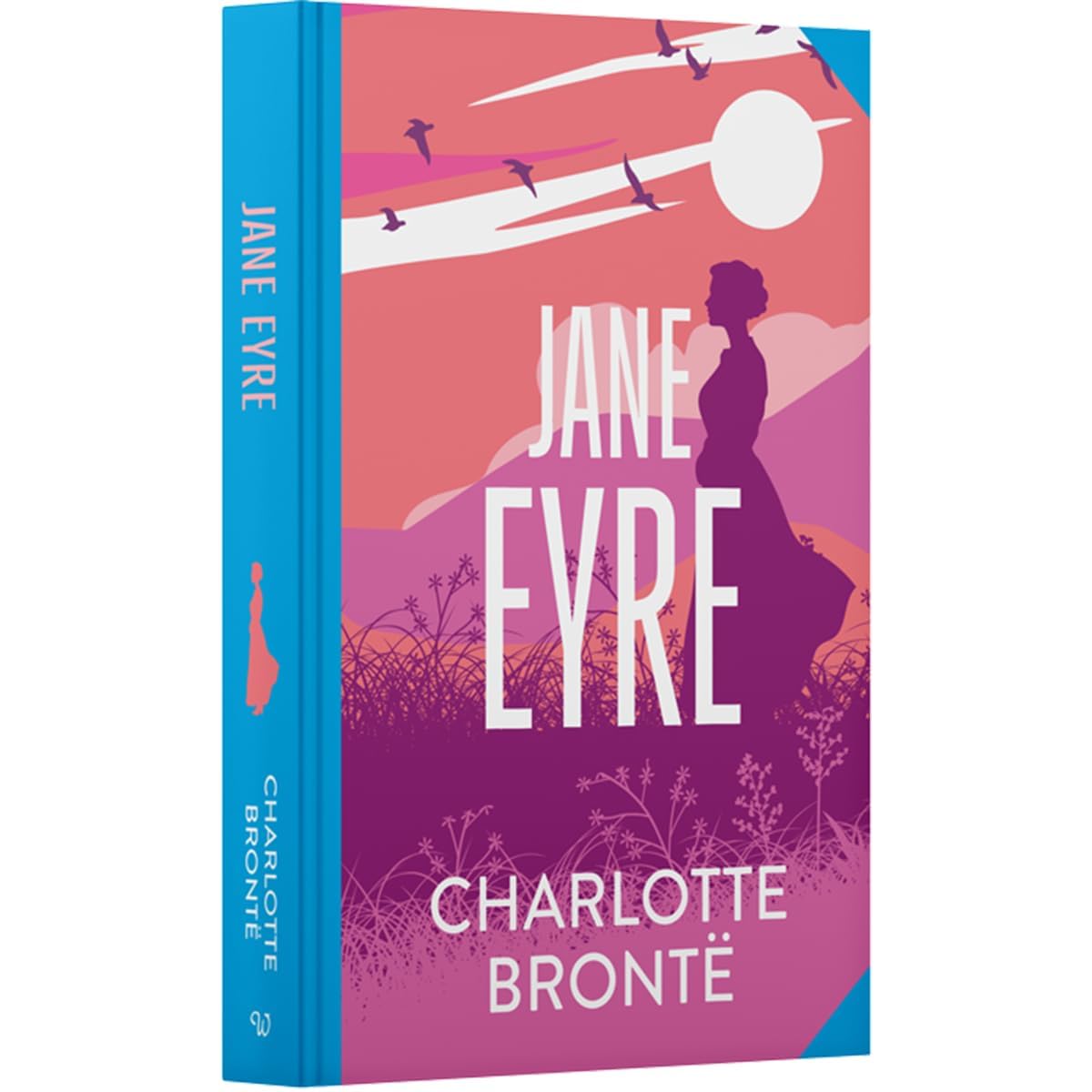 Hardback edition of "Jane Eyre" by Charlotte Brontë, featuring an elegant cover design and classic fiction styling.