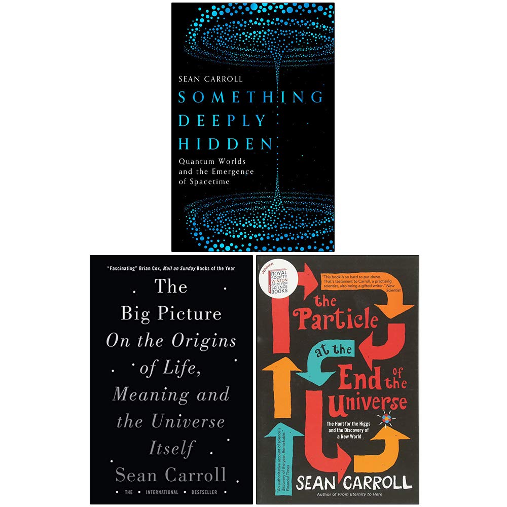 Sean Carroll 3 Books Collection Set in paperback by Oneworld Publications, showcasing covers of each non-fiction book.