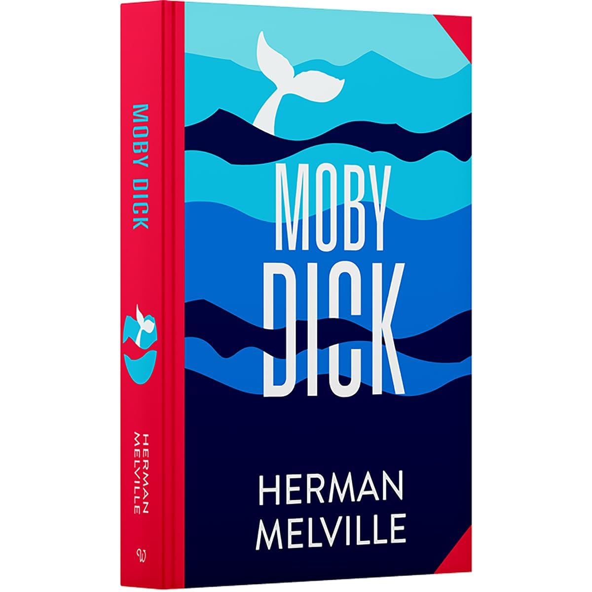 Hardback edition of Moby-Dick by Herman Melville with sprayed edges, featuring classic fiction cover design.