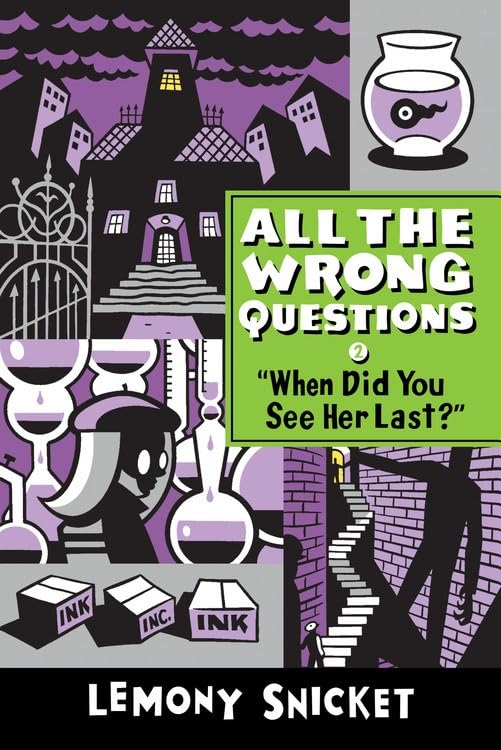 Four paperback Lemony Snicket All The Wrong Questions books from Little, Brown Books for Young Readers collection set.