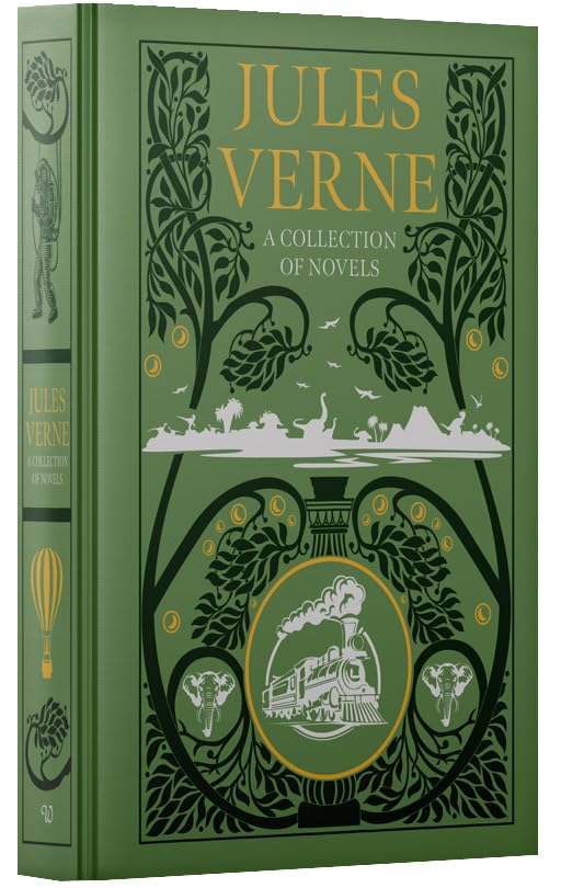 Jules Verne Collection set of 4 hardback fiction books by Jules Verne, featuring classic adventure stories.