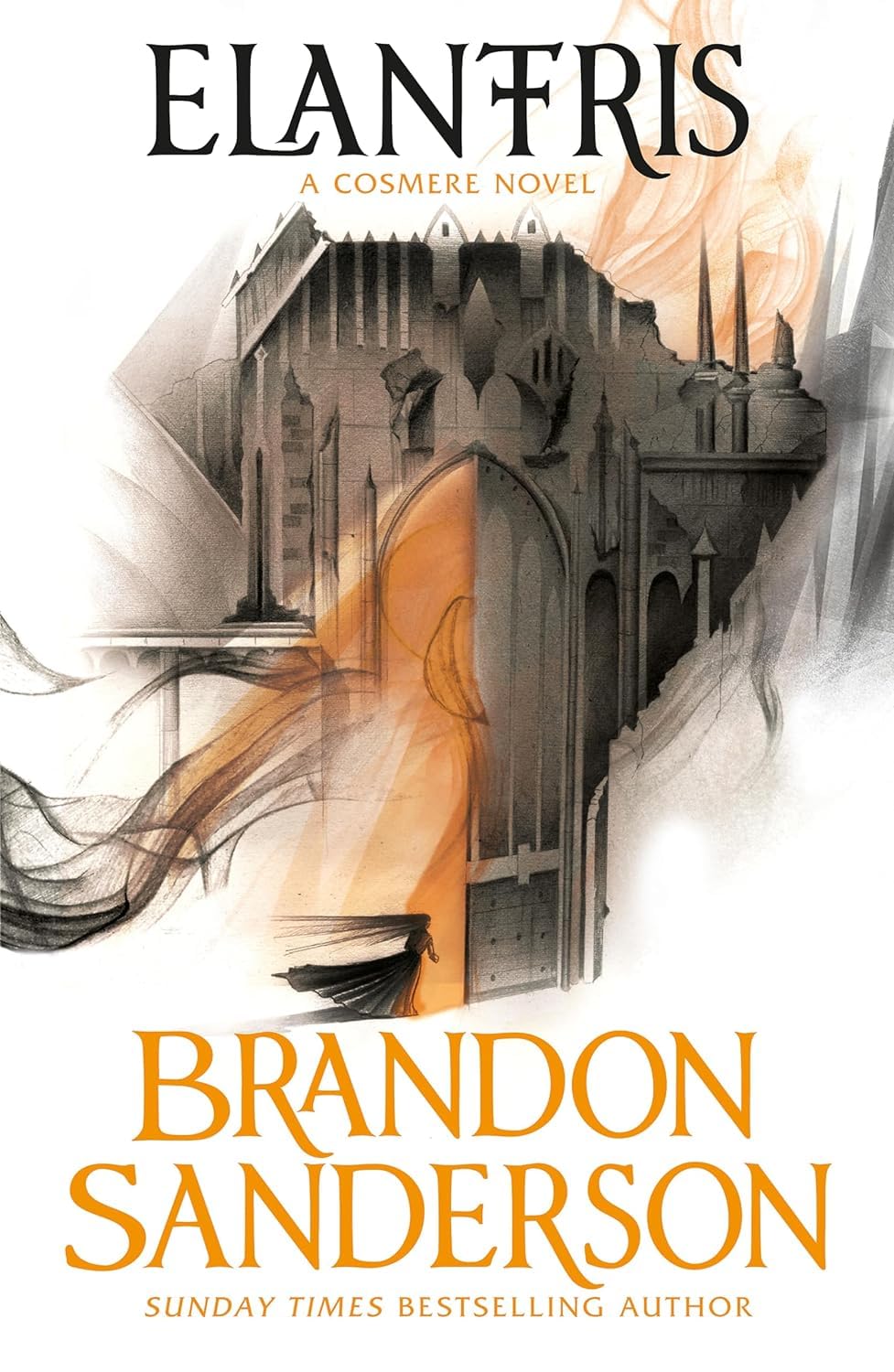 Elantris Series Collection by Brandon Sanderson, two paperback books showcasing fantasy fiction.