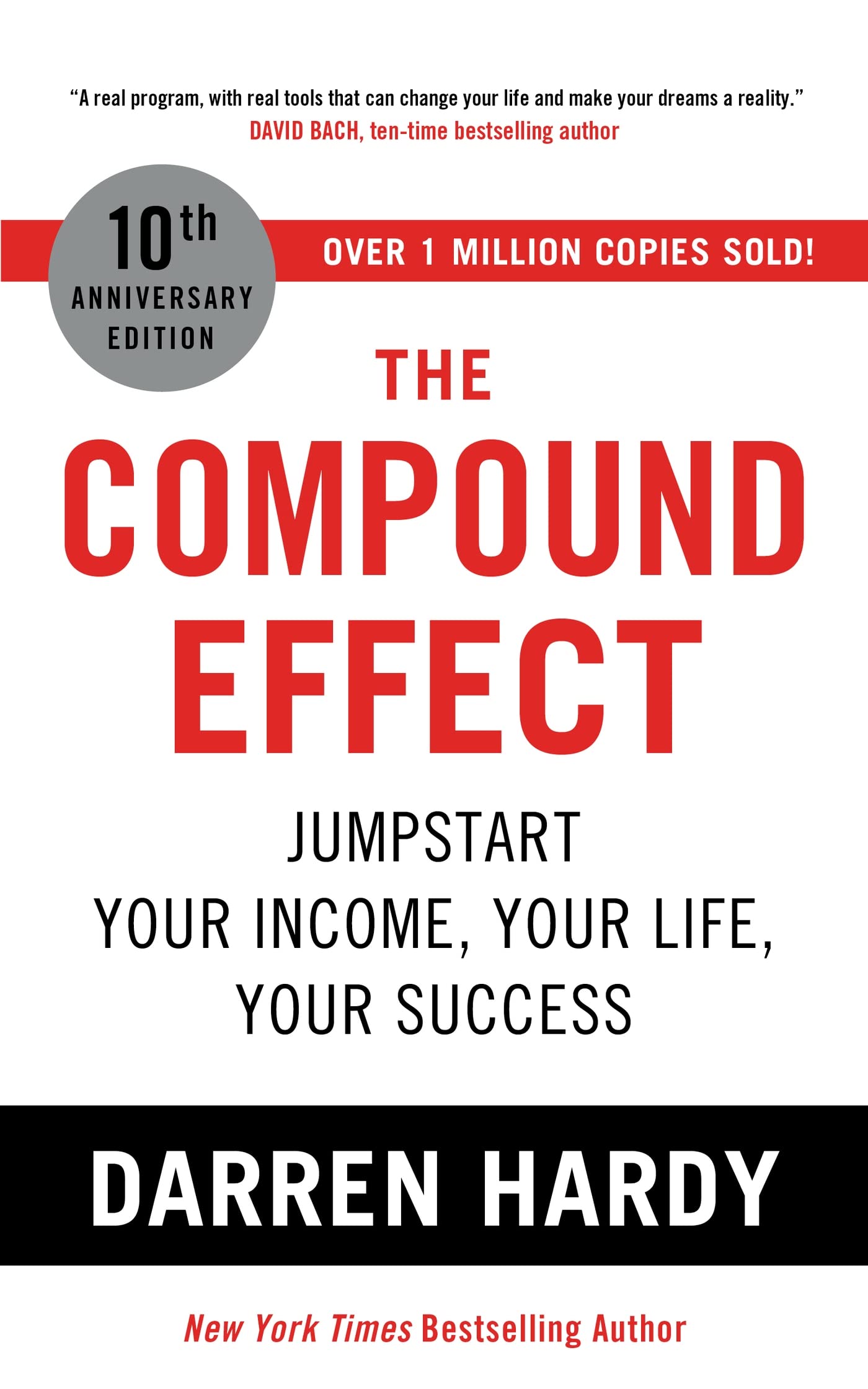 Paperback copy of "The Compound Effect" by Darren Hardy, non-fiction book with a clean, minimal cover design.