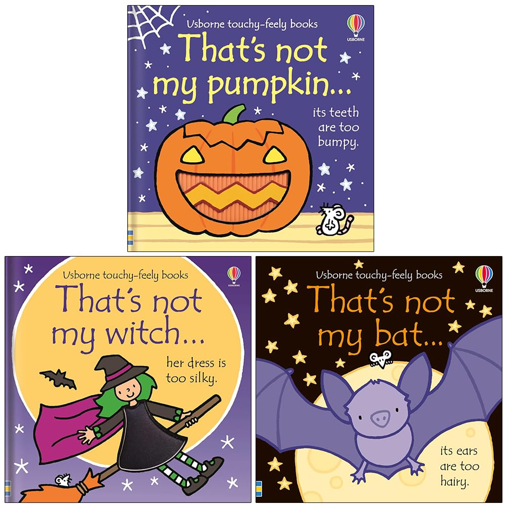 That's Not My Series by Fiona Watt, 3 board books for ages 0-3, featuring colorful illustrations and tactile elements.