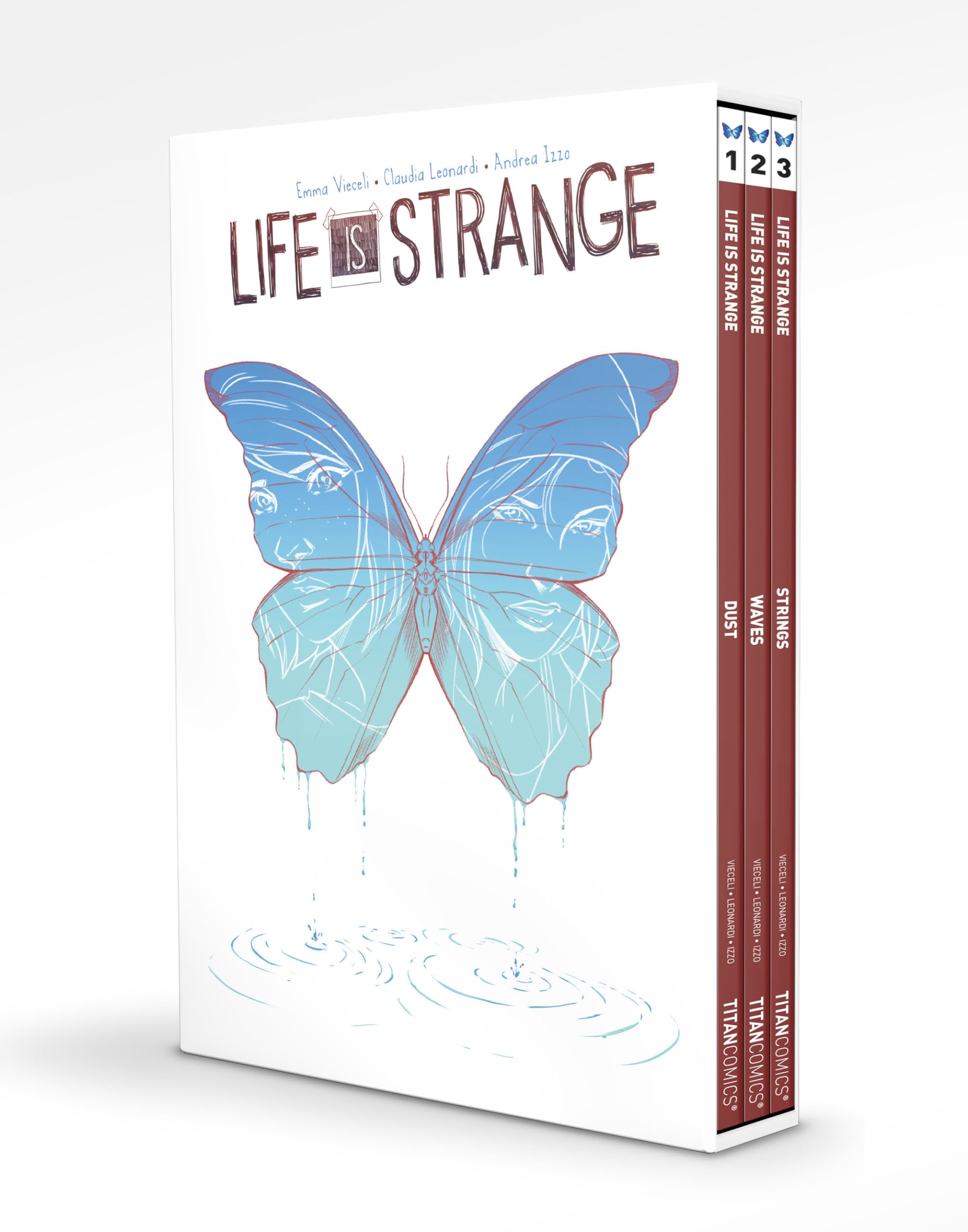 Life Is Strange hardback book collection by Emma Vieceli featuring three fiction titles in a vibrant cover design.