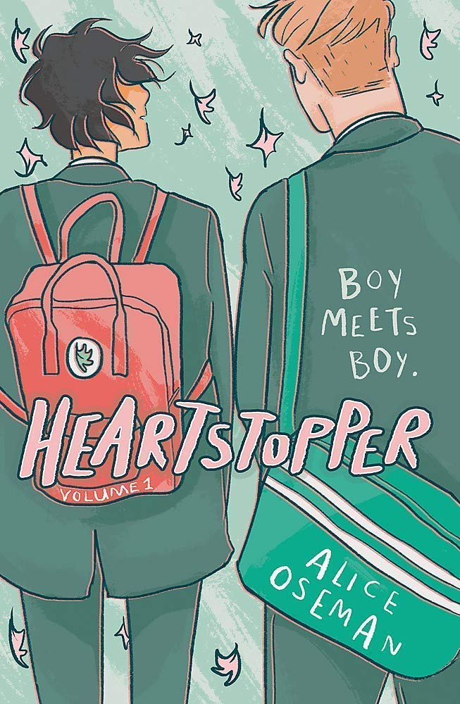 Heartstopper by Alice Oseman, three colorful paperback books collection set featuring charming illustrations and diverse characters.