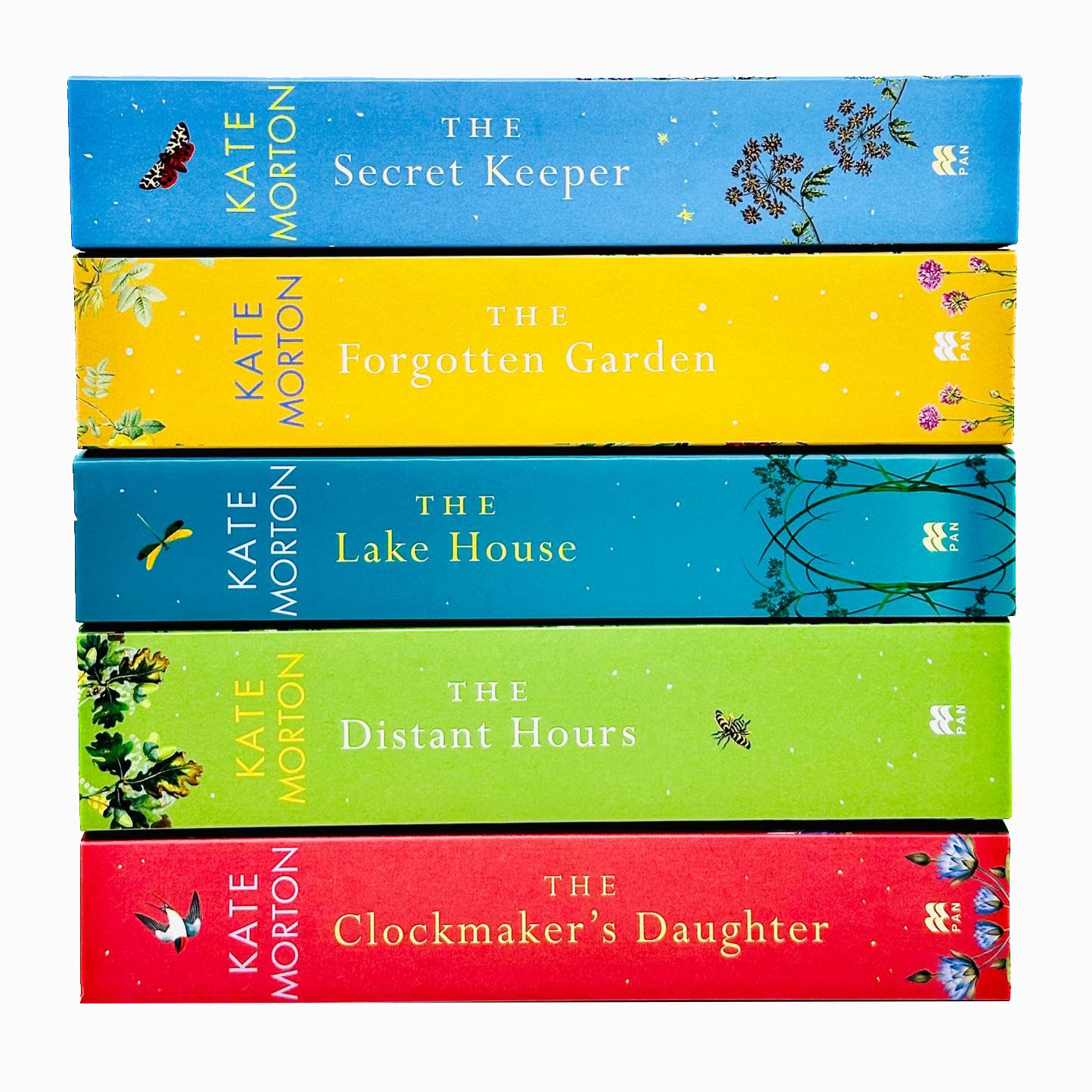 Kate Morton 5 Books Collection Set in paperback, featuring a variety of fiction titles stacked together.