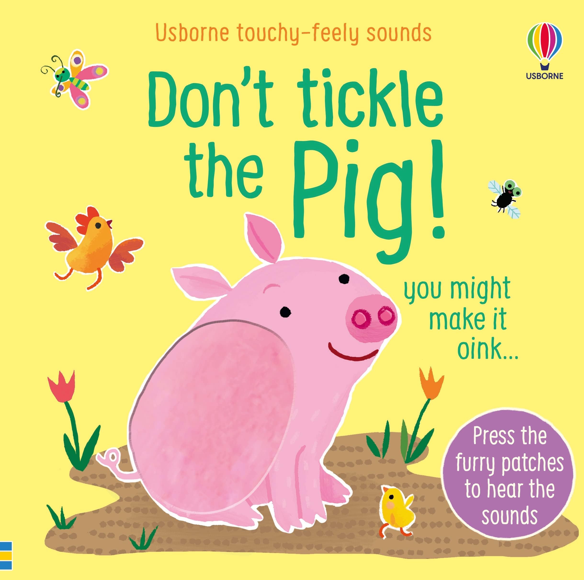 Touchy-Feely Books by Sam Taplin, 4 board books for ages 0-5, featuring colorful, tactile illustrations.