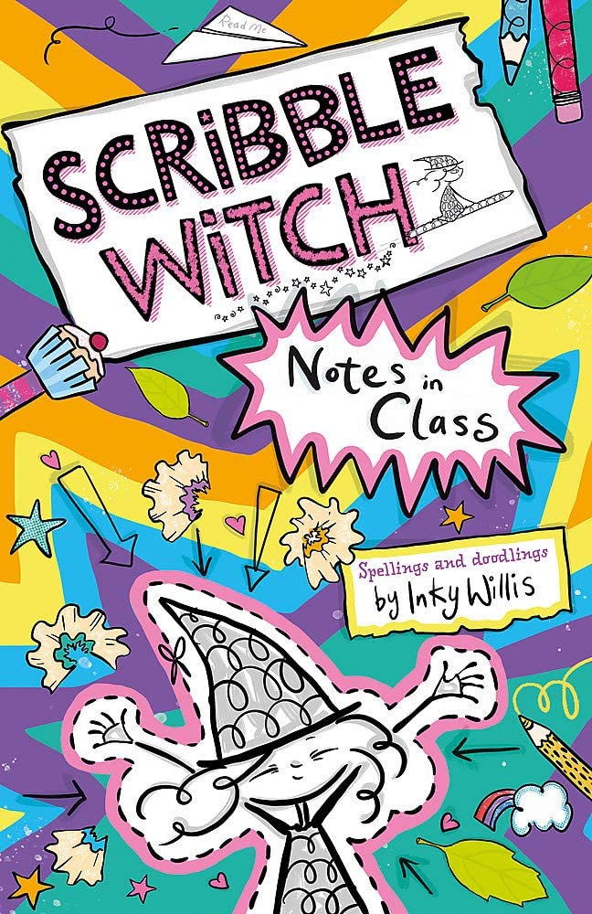 Set of three Scribble Witch paperback books by Inky Willis for ages 7–9, featuring colorful illustrated covers.
