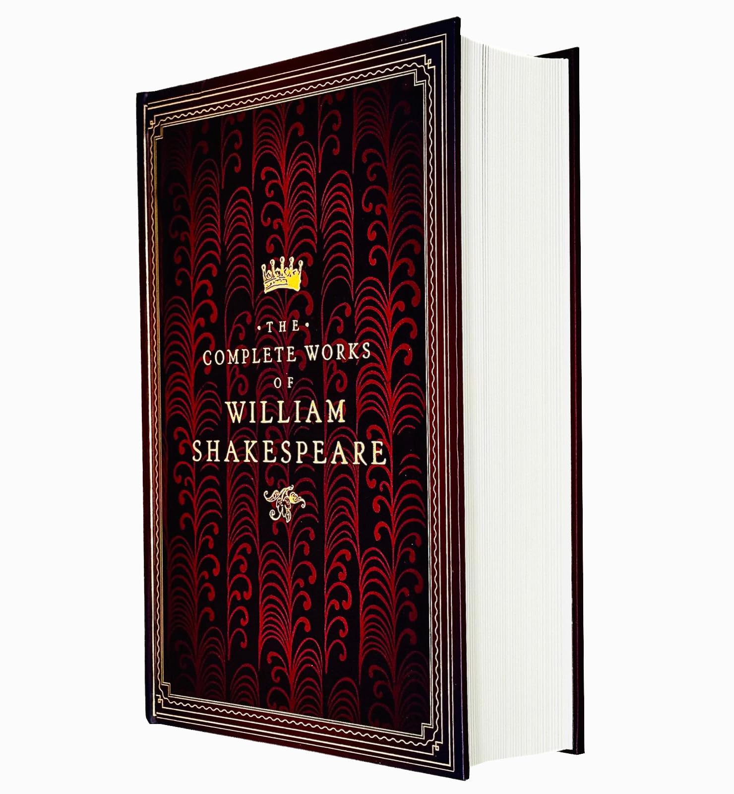 Hardback edition of the Complete Works of William Shakespeare by Rock Point Ltd, showcasing a classic literary cover design.