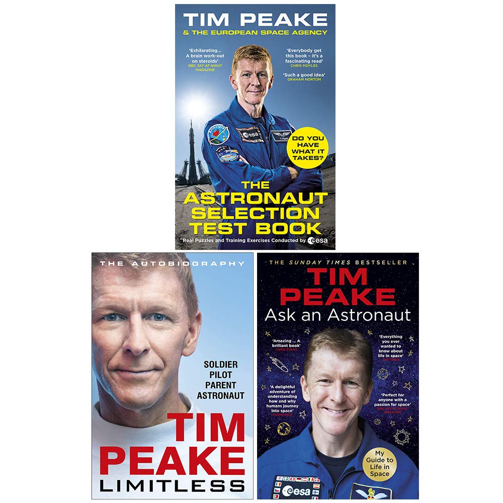 Tim Peake 3 Books Collection Set in paperback, showcasing cover designs of non-fiction space exploration literature.