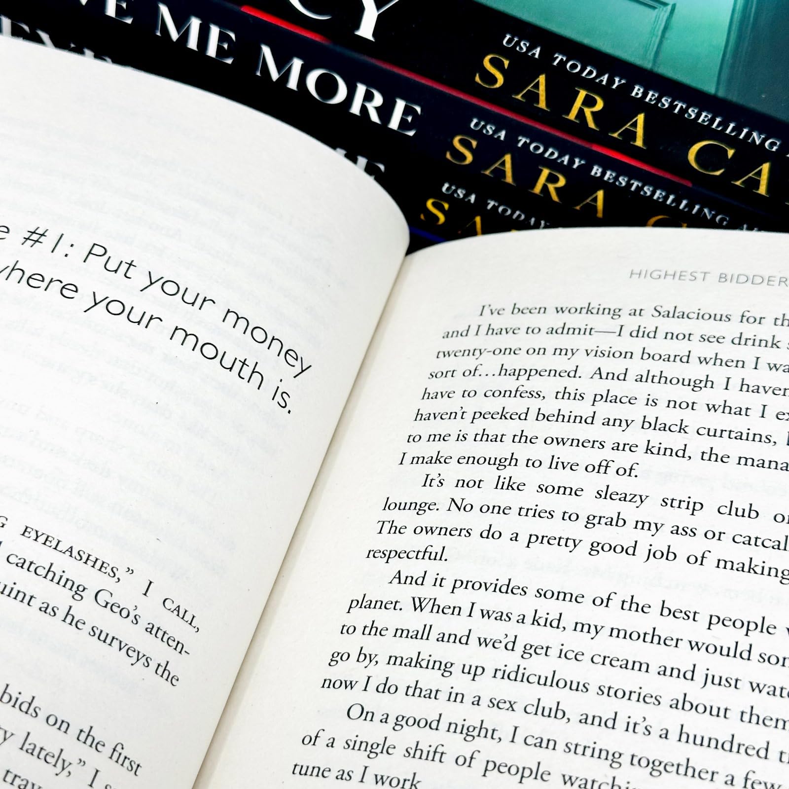 Salacious Players Club book collection by Sara Cate, five paperback fiction books from Sourcebooks Ltd, featuring vibrant cover art.