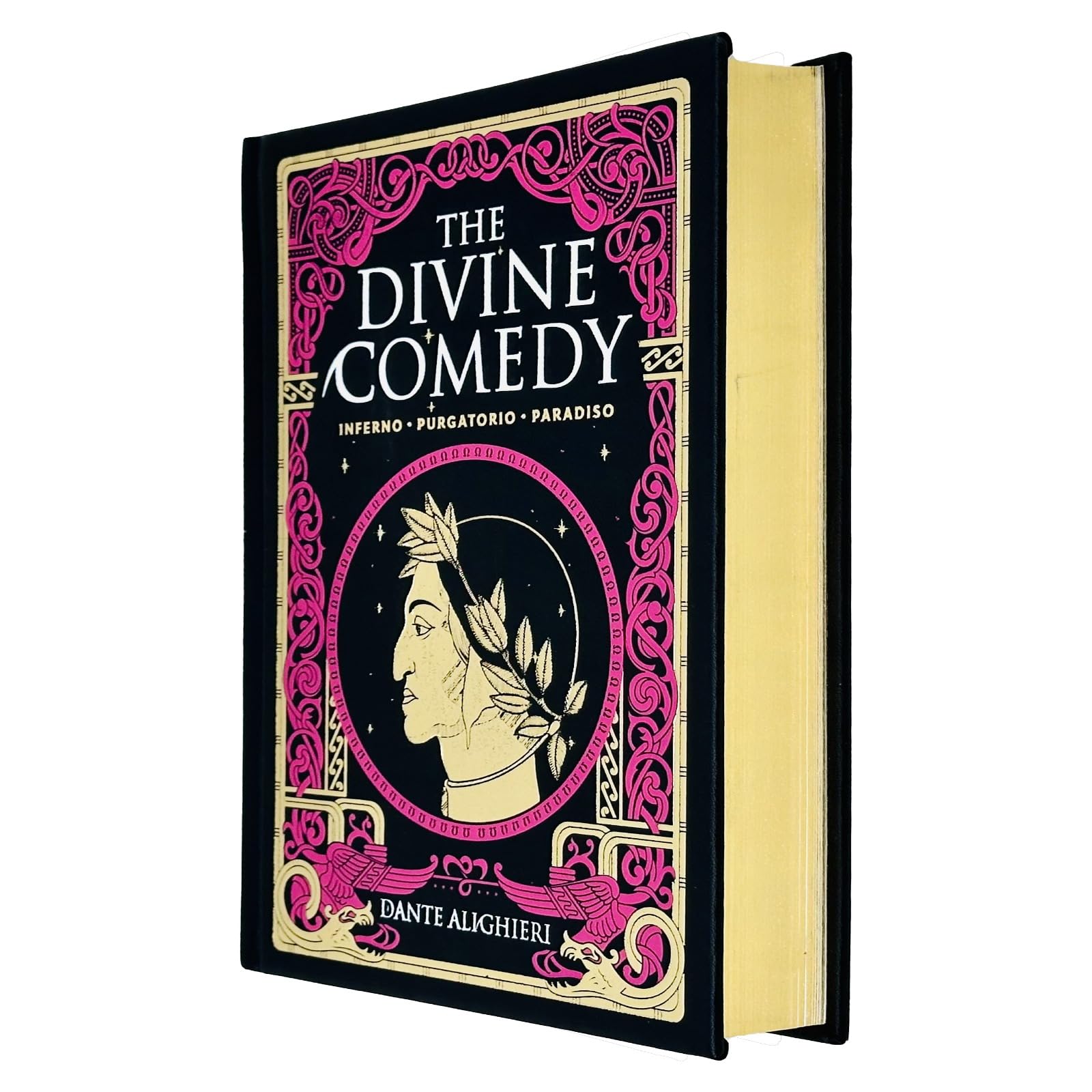 Deluxe leather-bound edition of The Divine Comedy by Dante Alighieri, featuring ornate cover design and hardback format.