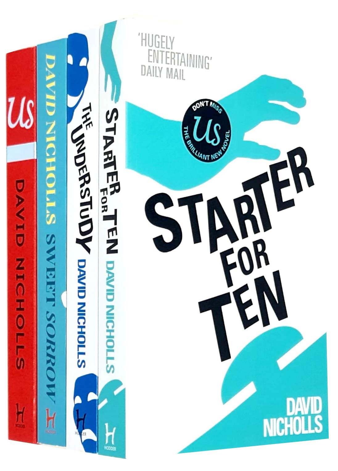 David Nicholls 4 Books Collection Set in paperback, showcasing fiction titles by David Nicholls with vibrant covers.