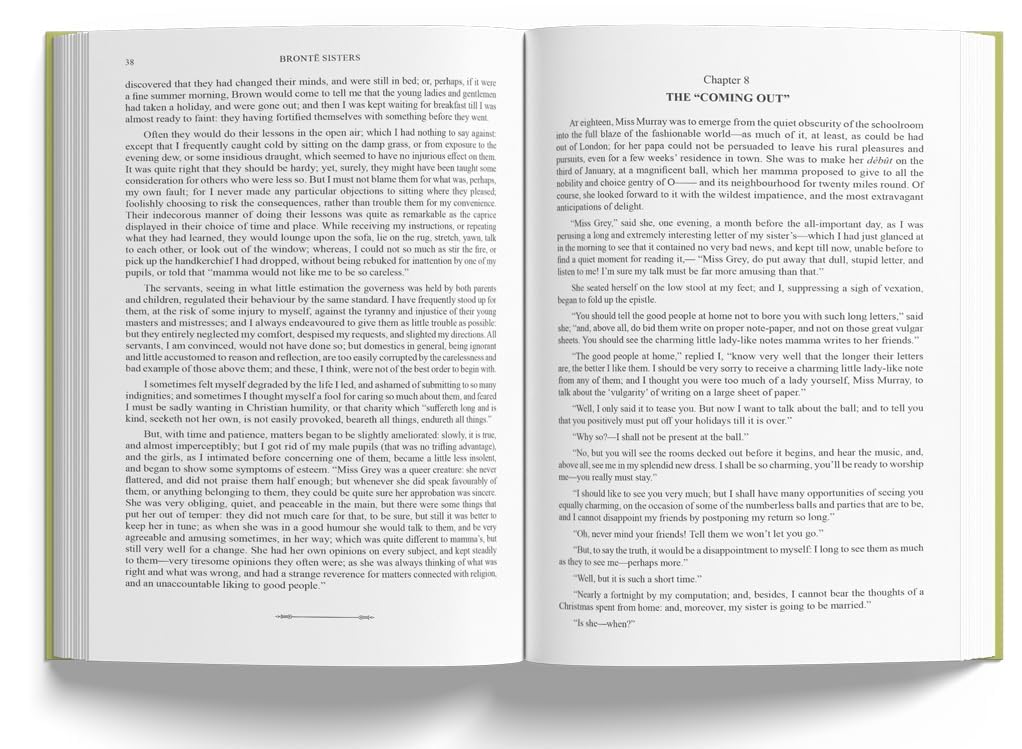 Hardback collection set of 4 fiction books by the Bronte Sisters, showcasing classic literary covers and spine designs.