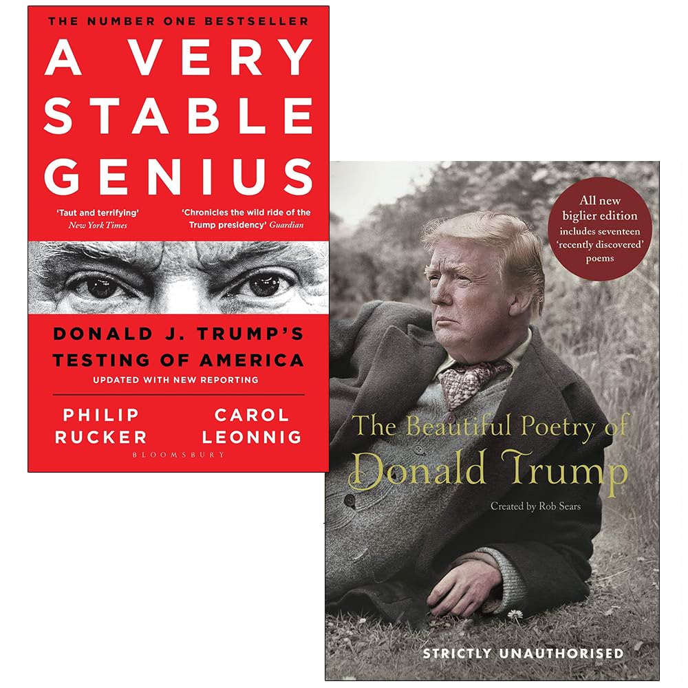 Trump Books Collection Set featuring two hardback non-fiction titles by various authors from Bloomsbury and Canongate.