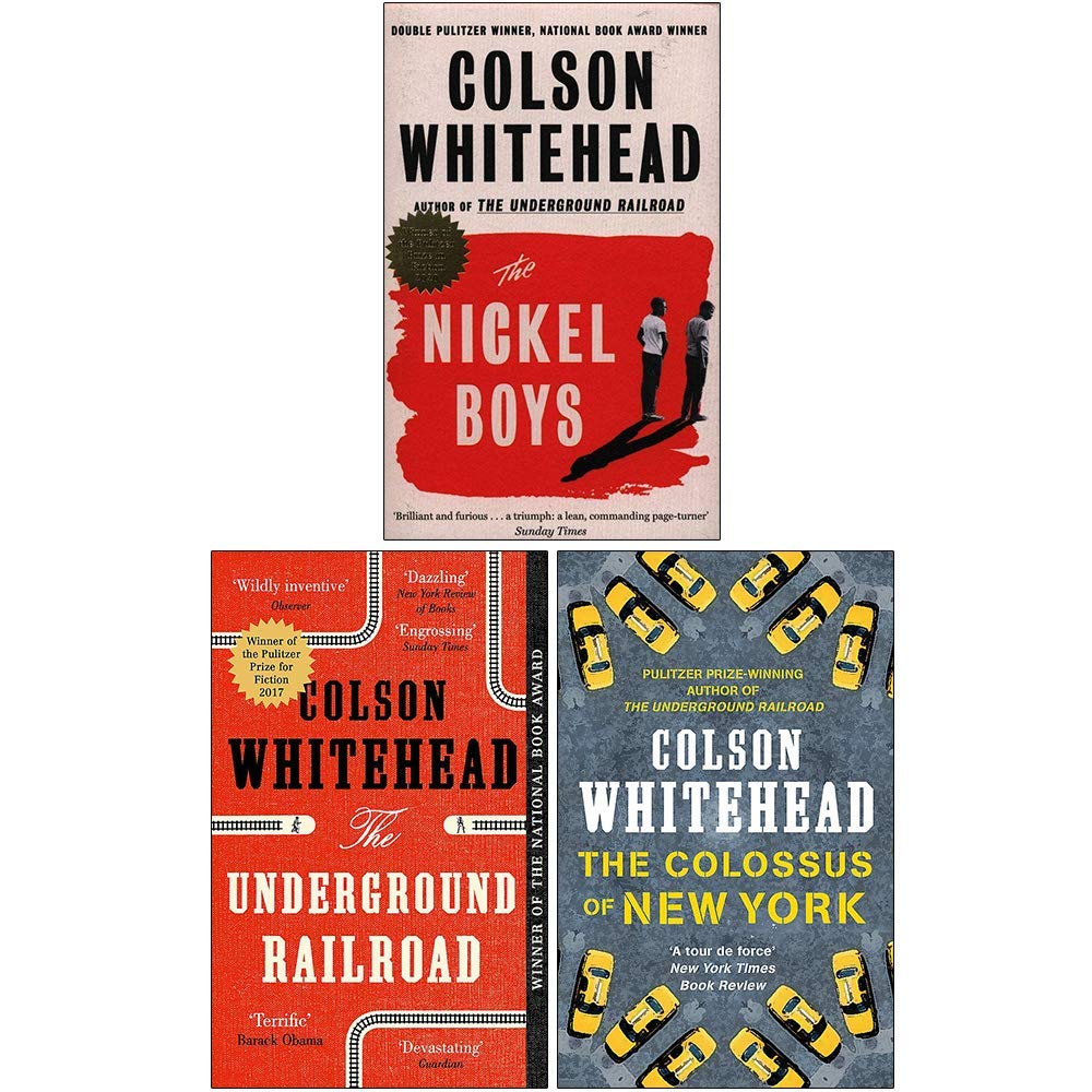 Two paperback books from the Colson Whitehead fiction collection, featuring a white cover design.