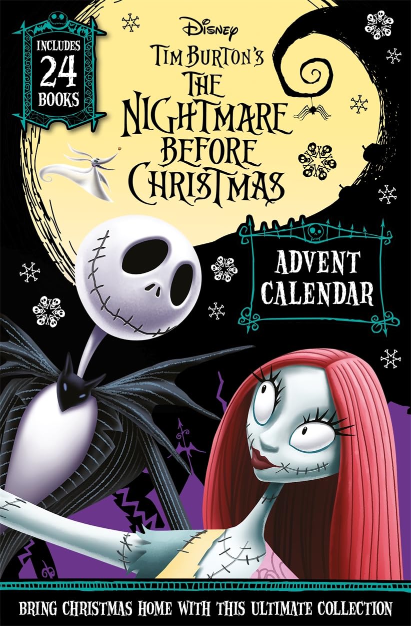 Disney Tim Burton's Nightmare Before Christmas Advent Calendar in a colorful paperback design featuring iconic characters.