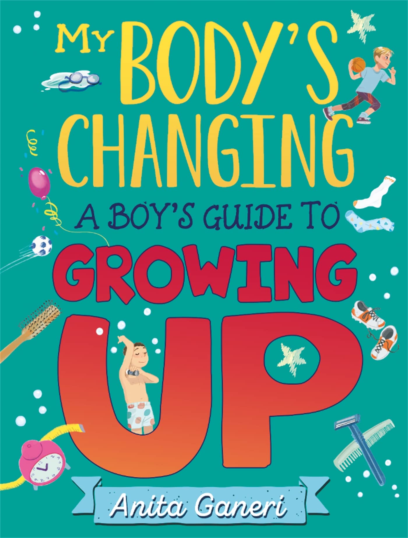 Boy's Guide to Growing Up by Anita Ganeri, paperback book cover featuring age-appropriate illustrations for ages 9-12.