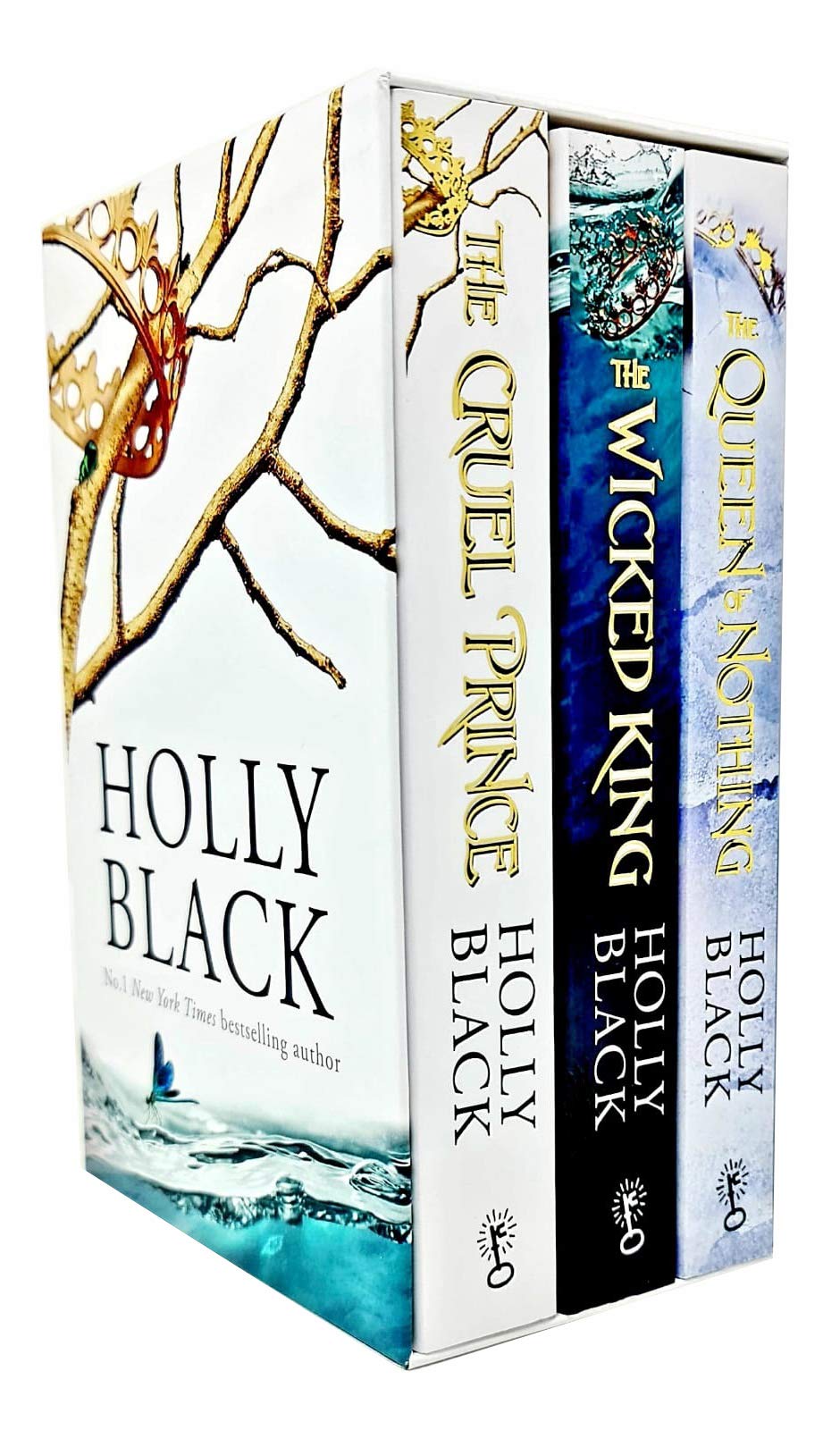 Three paperback books from the Folk of the Air series by Holly Black, part of the HB Hot Key Books collection.