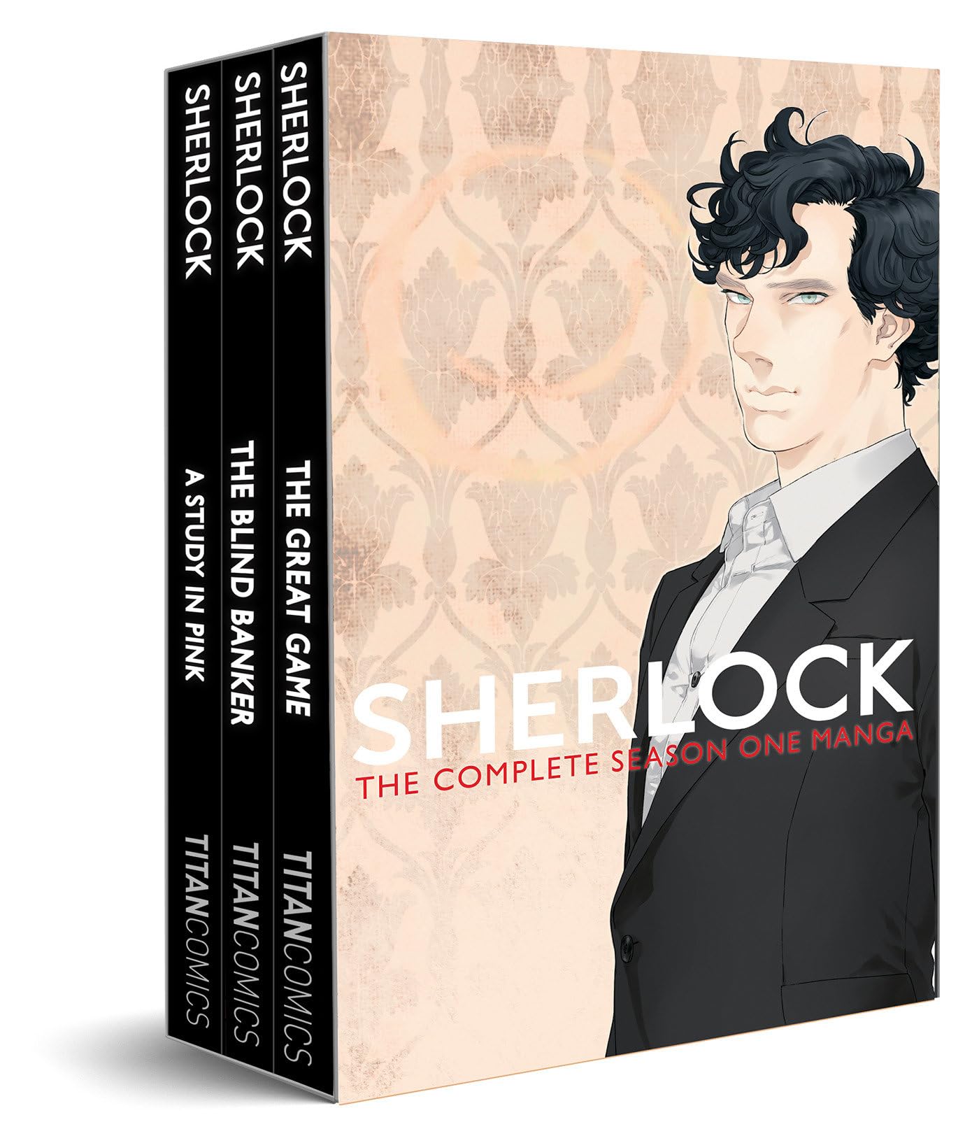 Sherlock Series 1 paperback book collection set by Moffat, featuring two fiction titles with manga-style cover art.
