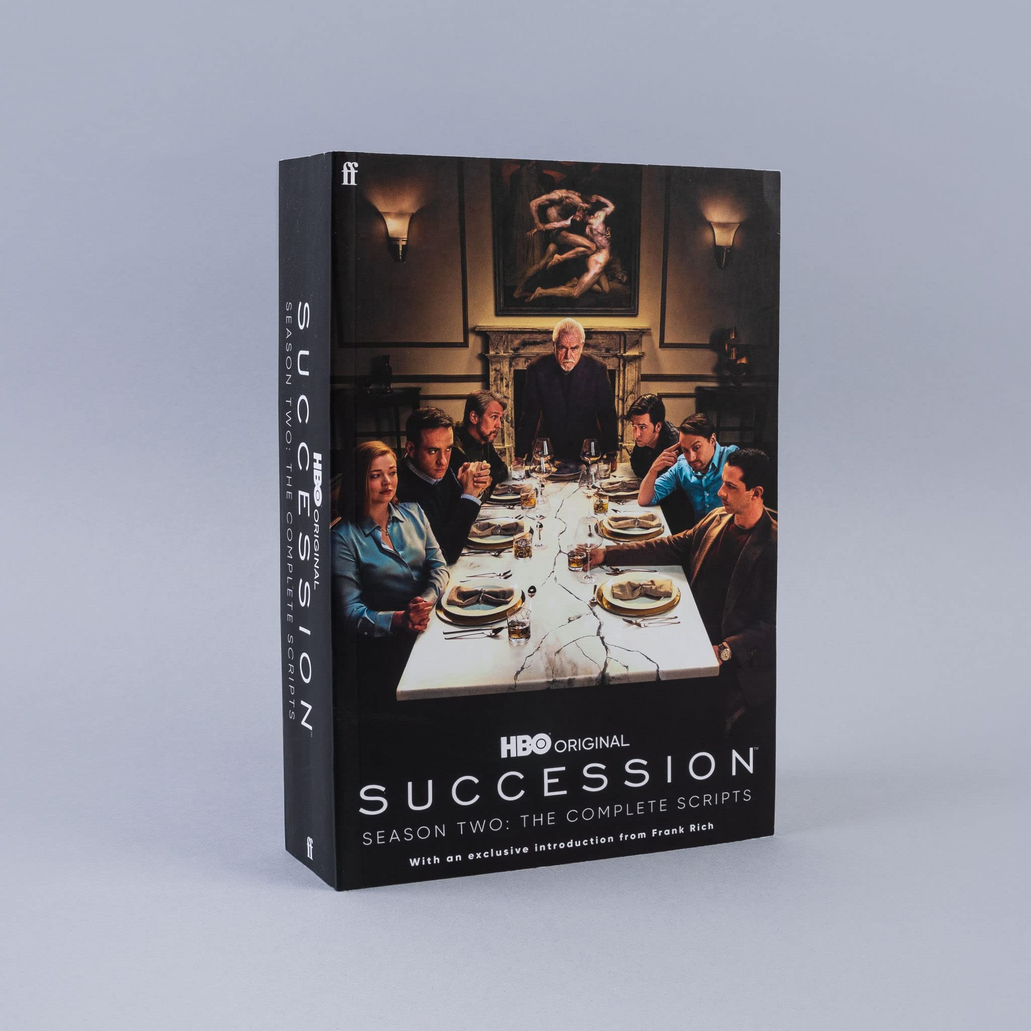 Complete scripts of Succession Season Two by Jesse Armstrong, Faber & Faber paperback edition on a white background.
