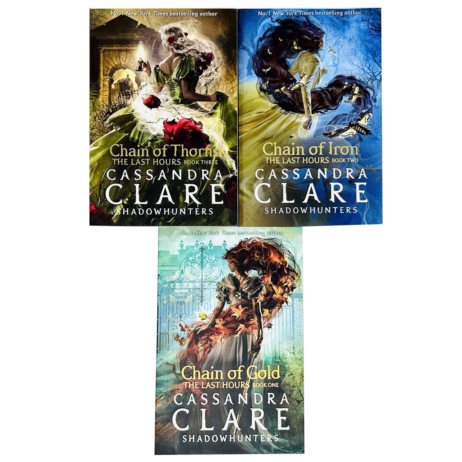 Last Hours trilogy by Cassandra Clare, three paperback fiction books in the Walker Ltd collection set, featuring colorful cover art.