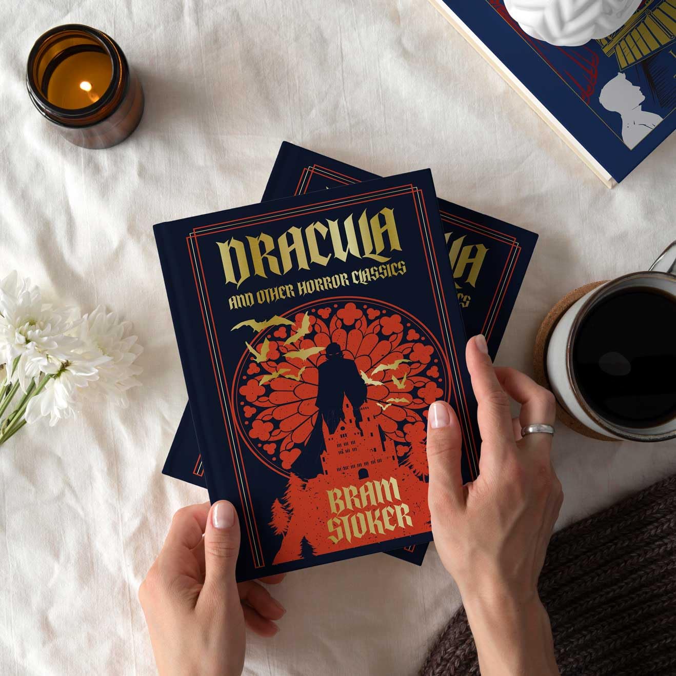 Hardback edition of "Dracula and Other Horror Classics" by Bram Stoker, featuring a classic horror-themed cover design.